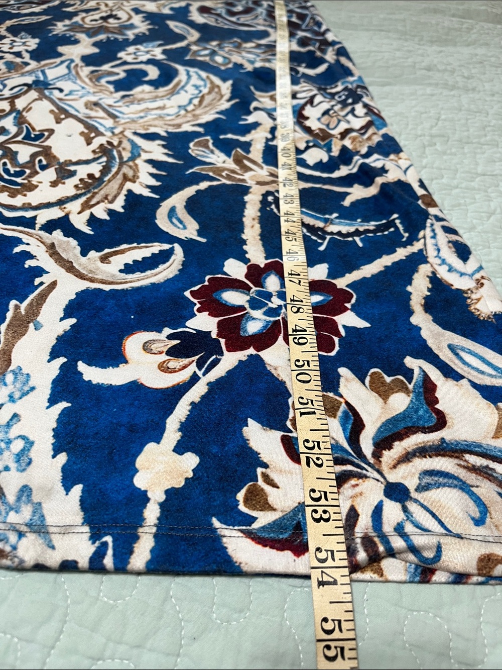 Blue and White Printed Short-Sleeve Maxi Dress by - Picture 6 of 7